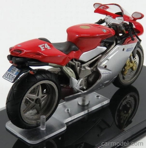 Edicola Mv agusta 750 F4 - Poškodenie Zobrazovací box 1:24 Červená strieborná