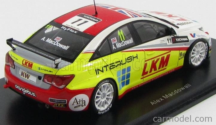 Spark-model Chevrolet Cruze 1.6t N 11 Macau Wtcc 2012 A.macdowall 1:43 Biela žltá červená