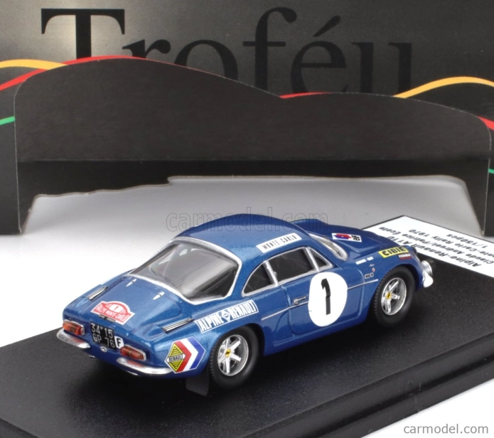 Trofeu Renault Alpine A110 1300 N 1 Rally Montecarlo 1970 Jean Claude Andruet - Patrice Ecot 1:43 Blue
