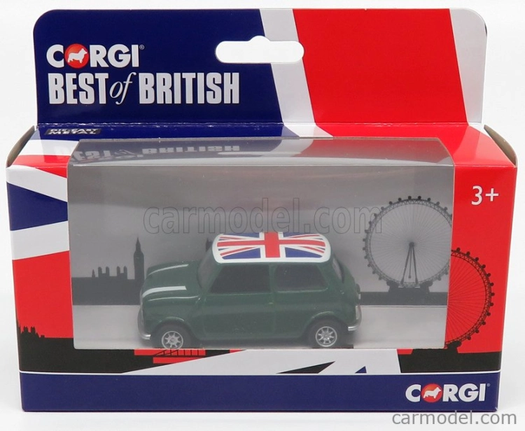 Corgi Mini Cooper 1961 - English Flag 1:36 Zelená