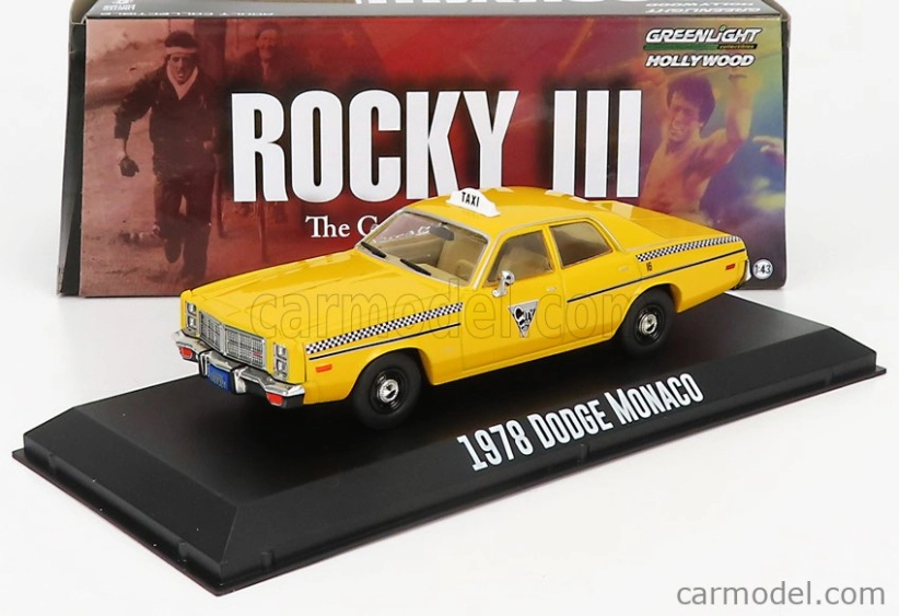 Greenlight Dodge Monaco Taxi City Cab Co 1978 - Rocky Iii Movie 1:43 Žltá