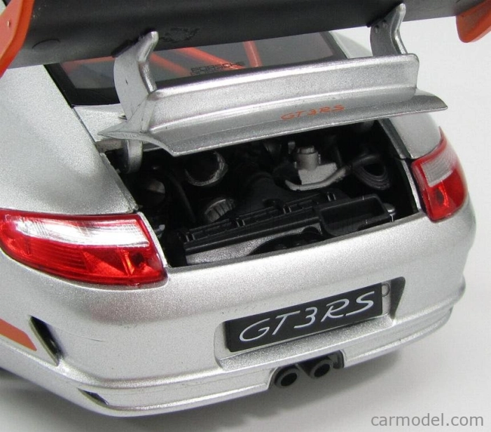 Welly Porsche 911 997 Gt3rs 2010 1:18 Stříbrná Oranžová
