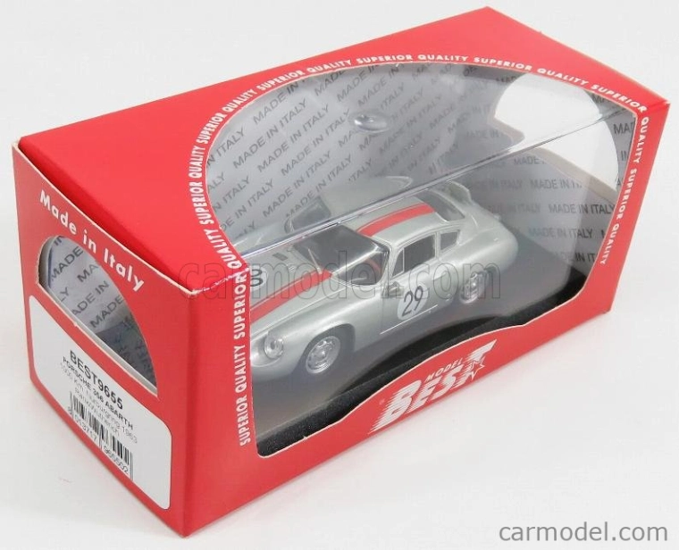 Najlepší model Porsche 356b Carrera Abarth N 29 1000km Nurburgring 1963 Rank - Wutherich 1:43 Silver Red