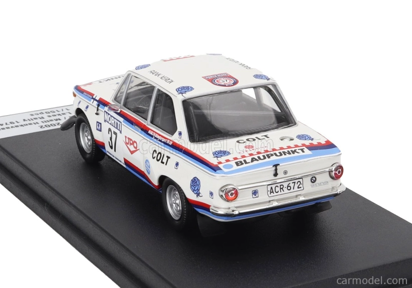 Trofeu BMW 2002 (night Version) N 37 Rally 1000 Lakes 1974 Heikki Enomaa - Matti Hankavaara 1:43 Bílá Modrá Červená