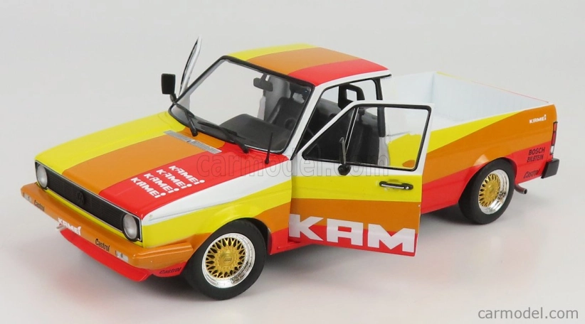 Solido Volkswagen Caddy Pick-up Mki Kamei Tribute 1982 1:18 oranžová žltá červená