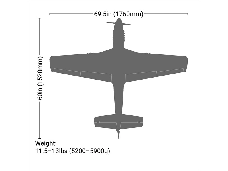 Hangar 9 P-51D Mustang 1,8m 20cc ARF