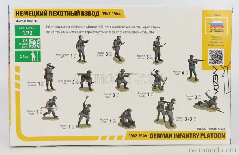 Zvezda Figúrky Soldati - Vojaci Vojenská čata Nemecka 1:72 /