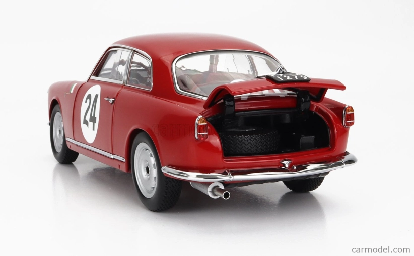 Kyosho Alfa romeo Giulietta Sv Sprint Veloce N 24 Targa Florio 1958 N.todaro - R.barbato 1:18 Red
