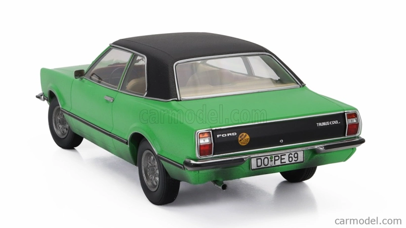 Kk-scale Ford england Taunus Gxl (dirty Version) With Vinyl Roof - Bang Boom Bang Movie 1971 1:18 Green Matte Black