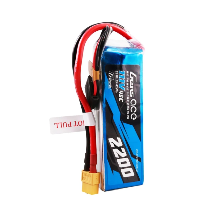 Gens ace akumulátor LiPo G-Tech 2200mAh 11.1V 45C 3S1P XT60 Plug | RCprofi.cz