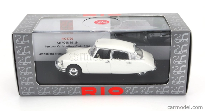 Rio-models Citroen Ds19 1962 - Osobné auto Ispettore Ginko 1:43 Biela