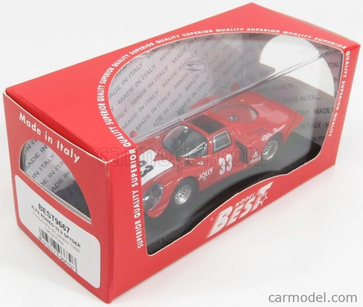 Najlepší model Alfa romeo 33.2 N 33 Winner 3h Rio De Janeiro 1969 C.pace 1:43 Červená Biela