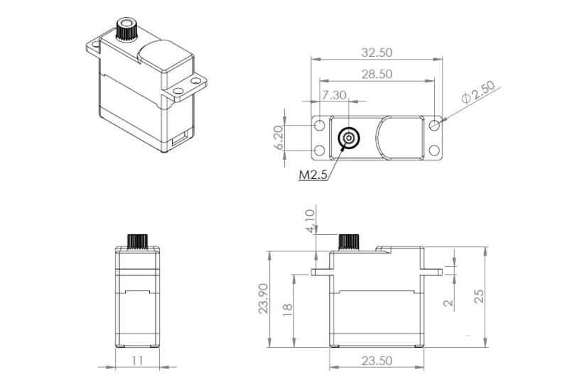 HV6150H (0,159s/60°, 10,9 kg.cm)