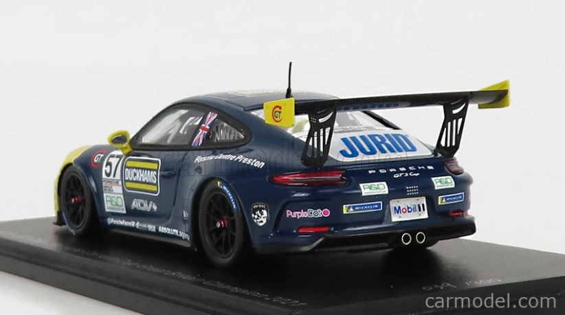 Spark-model Porsche 911 991 Gt3 Cup N 25 Porsche Carrera Cup England Champion 2021 Dan Cammish 1:43 Black Yellow