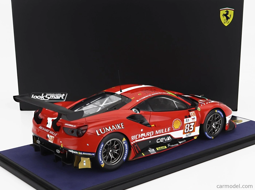 Looksmart Ferrari 488 Gte Evo 3.9l Turbo V8 Team Richard Mille Af Corse N 83 24h Le Mans 2023 Luis Perez Companc - Alessio Rovera - Lilou Wadoux 1:18 červená
