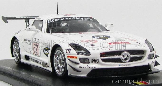 Iskrový model Mercedes benz Sls Amg Gt3 Team Fortec Motorsport N 62 24h Spa 2013 O.webb - K.wendlinger - A.brundle 1:43 White