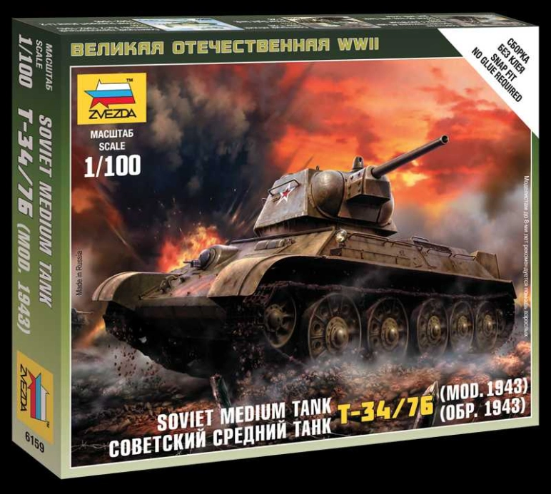 Zvezda Snap Kit - T-34-76 mod.1943 (1:100)