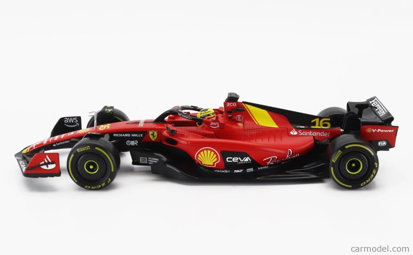 Bburago Ferrari F1  Sf-23 Team Scuderia Ferrari N 16 4th Monza Italy Gp 2023 Charles Leclerc 1:18 Červená Černá Žlutá
