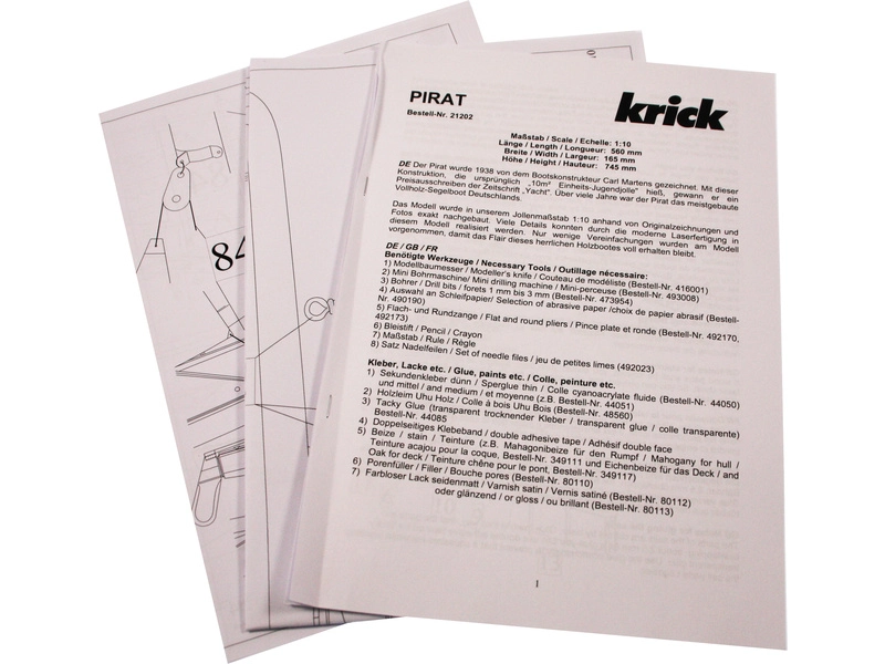 RC stavebnica Krick Pirát plachetnica kit