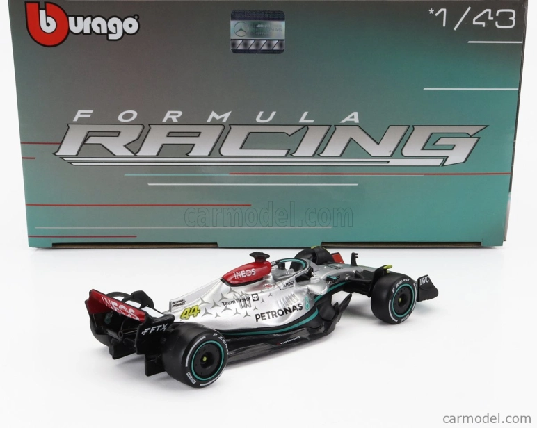 Bburago Mercedes gp Set F1 4x W14 Team Mercedes-amg Petronas Formula One N 44 Season 2023 Lewis Hamilton - N 63 Season 2023 George Russell - W13 N 44 Season 2022 Lewis Hamilton – W12 N 44 Season 2021 Lewis Hamilton 1:43 matná čierna strieborná