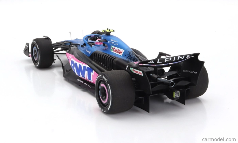 Minichamps Renault F1  A523 Team Bwt Alpine N 10 8th Miami Gp With Pit Board 2023 Pierre Gasly 1:18 Modrá Černá Růžová