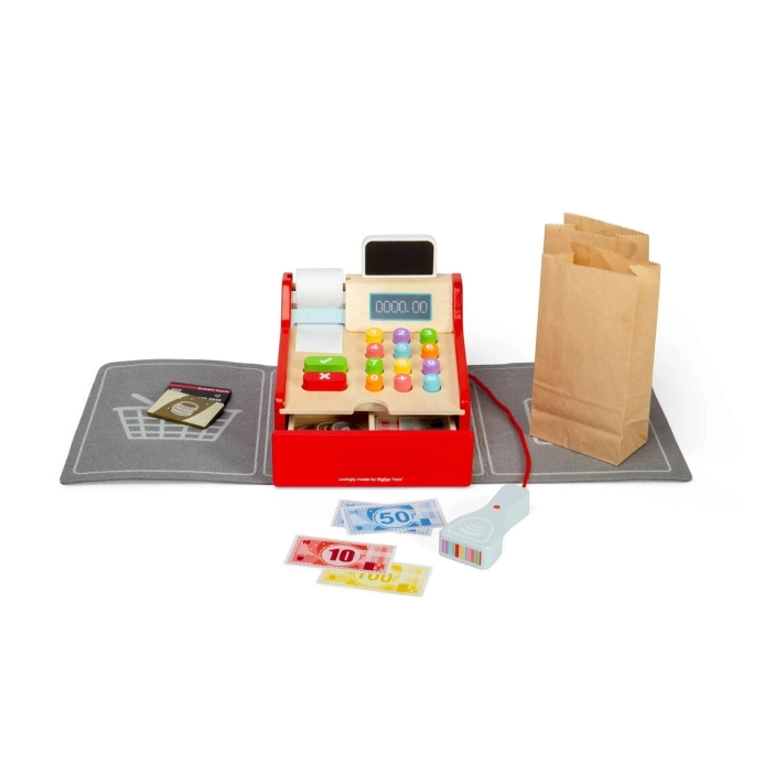 Bigjigs Toys Dětská dřevěná pokladna