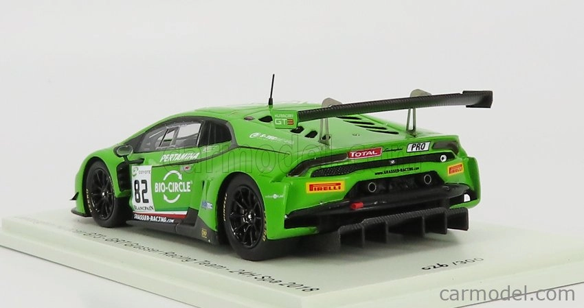 Iskrový model Lamborghini Huracan Gt3 Team Grasser Racing N 82 24h Spa 2018 R.ineichen - P.keen - F.perera 1:43 Zelená