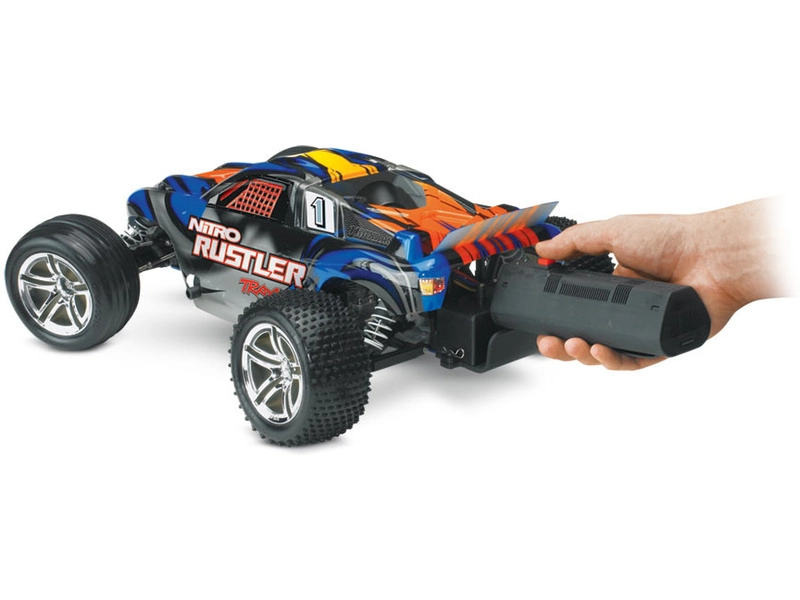 RC auto Traxxas Nitro Rustler 1:10 TQi RTR, modrá