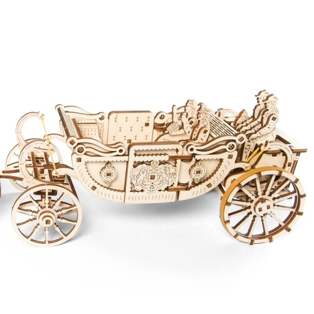 Ugears 3D drevené mechanické puzzle Kráľovský koč
