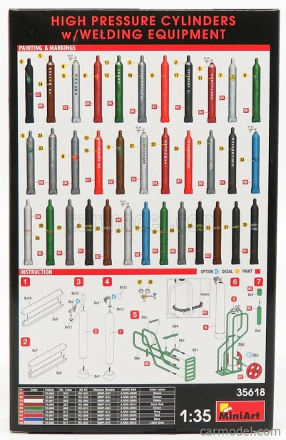 Miniart Accessories High Pressure Cylinders Welding Equipment 1:35 /