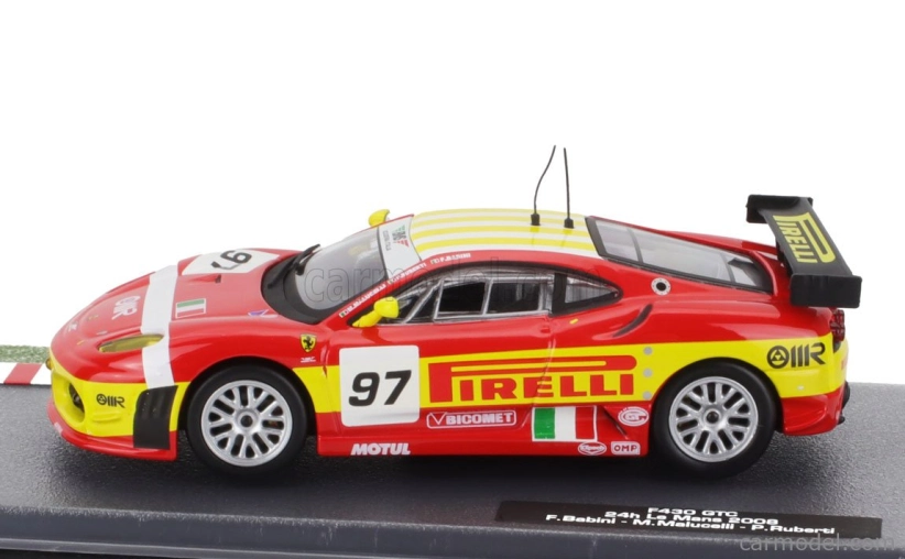 Edicola Ferrari F430gt 4.0l V8 Team Bms Scuderia Italia N 97 2. Lmgt2 Trieda 24h Le Mans 2008 Matteo Malucelli - Paolo Ruberti - Fabio Babini 1:43 Červeno-žltá