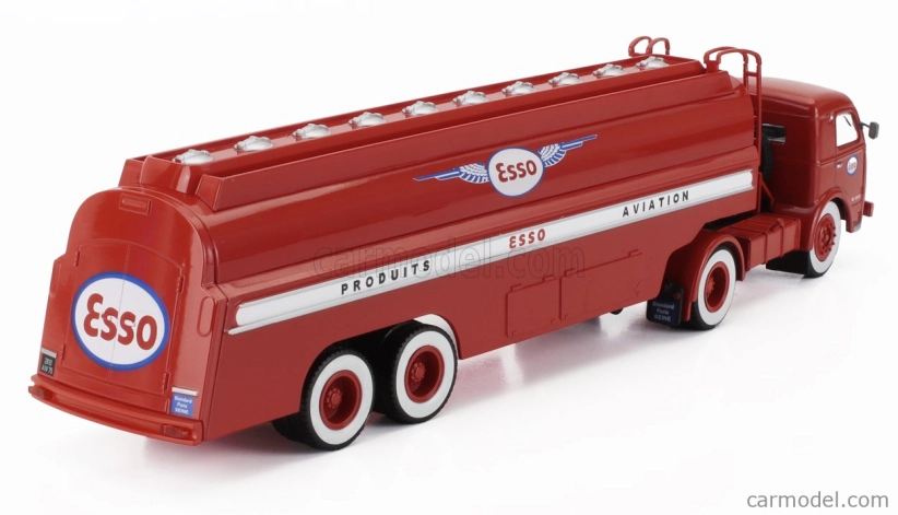 Edicola Somua Jl17 Truck Tanker Truck Esso Produits Aviation 1955 - Bez karty Box 1:43 Red