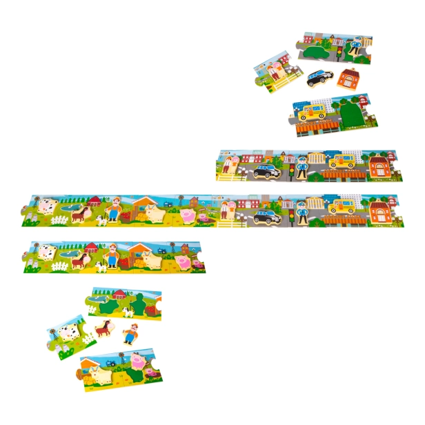 Small Foot Dřevěné puzzle panorama města