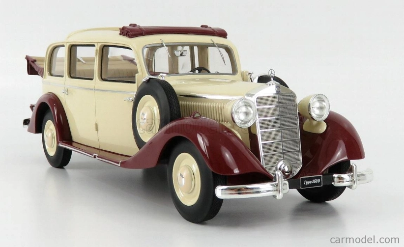 Triple9 Mercedes benz 260d Pullman Landaulet Semiconvertible Open 1936 1:18 Bílá Červená