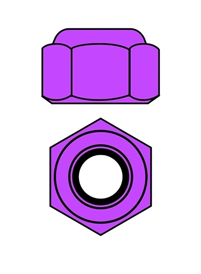 Hliníkové Nylon STOPmatky M3 - fialová - 10 ks.