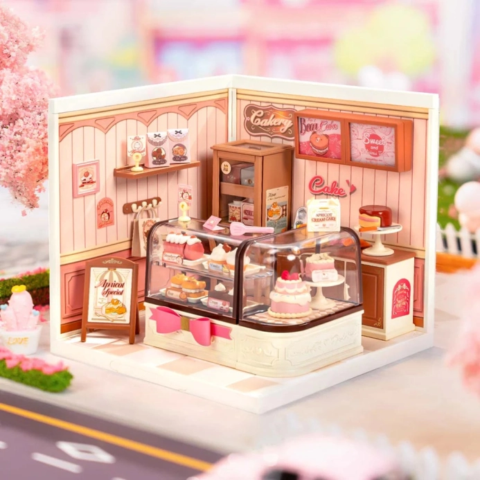 RoboTime 3D dřevěná skládačka Miniatura domečku Cukrárna Tasty