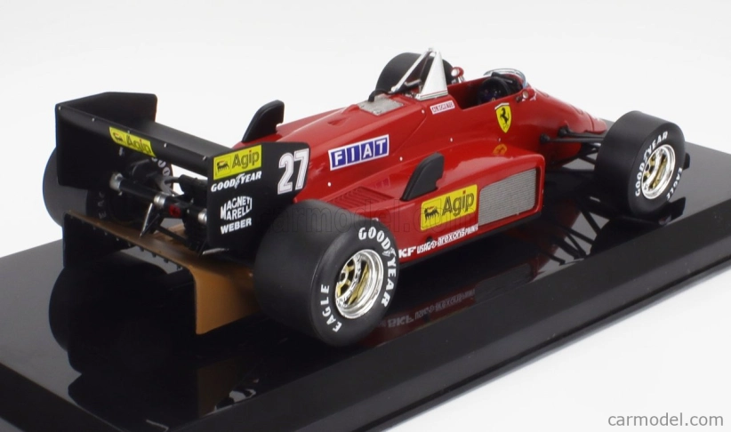 Edicola Ferrari F1 156-85 N 27 Sezóna 1985 Michele Alboreto - Con Vetrina - S vitrínou 1:24 červená čierna