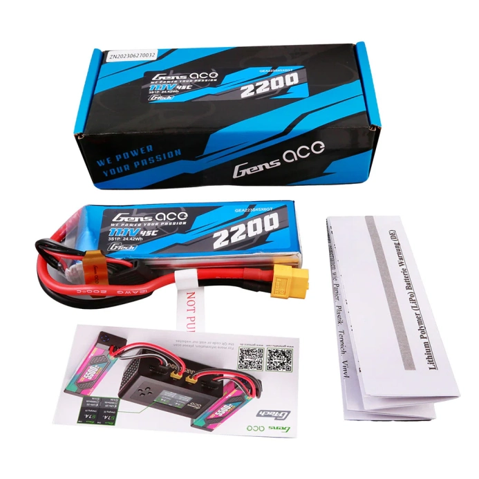 Gens ace akumulátor LiPo G-Tech 2200mAh 11.1V 45C 3S1P XT60 Plug | RCprofi.cz