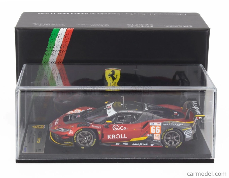 Looksmart Ferrari 296 Gt3 3.0l Turbo V6 Team Jmw Motorsport N 66 24h Le Mans 2024 Giacomo Petrobelli - Larry Ten Voorde - Salih Yoluc 1:43 Červená Černá
