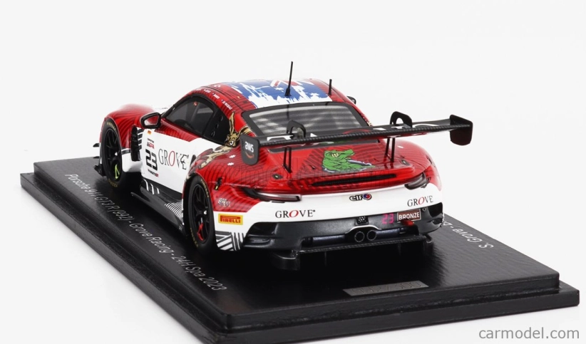 Spark-model Porsche 911 992 Gt3 R Team Grove Racing N 23 24h Spa 2023 S.grove - B.grove - A.de Pasquale - E.bamber 1:43 Červená Biela