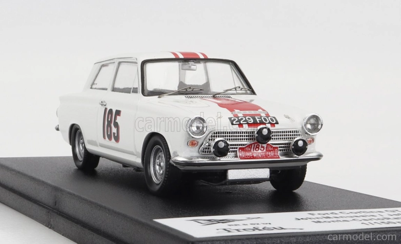 Trofeu Ford england Cortina Gt N 185 Rally Montecarlo 1964 J.manussis - J.uren 1:43 Biela červená