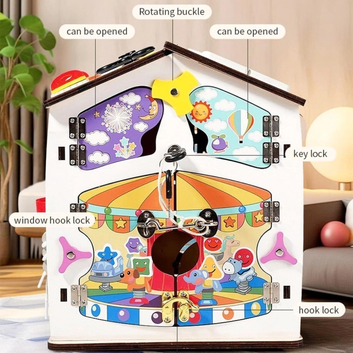 2Kids Toys Activity board Domček biely – poškodený obal