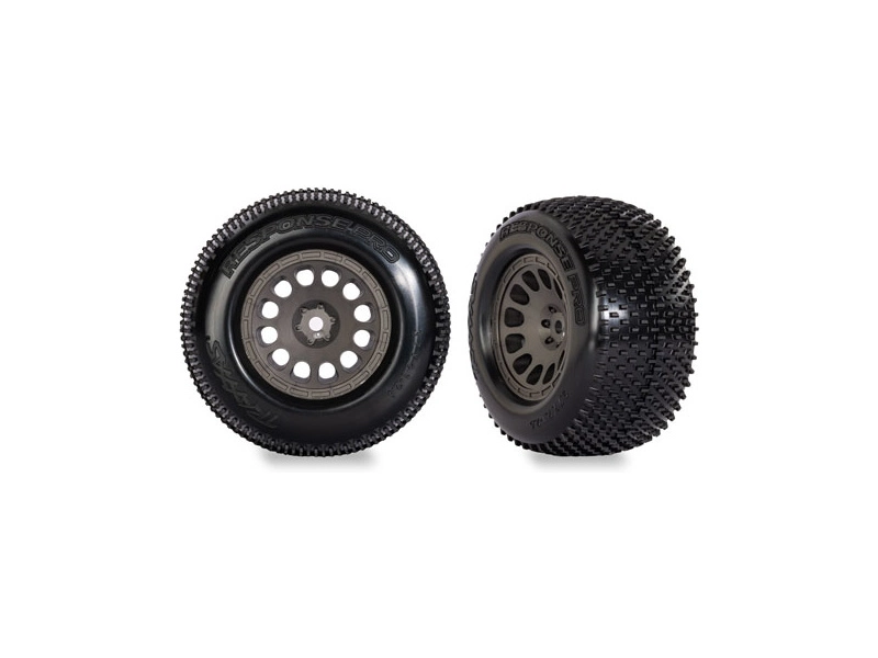 Kolesá Traxxas 2.1/2.6", hranatý sivý disk, pneumatiky Response Pro (2)