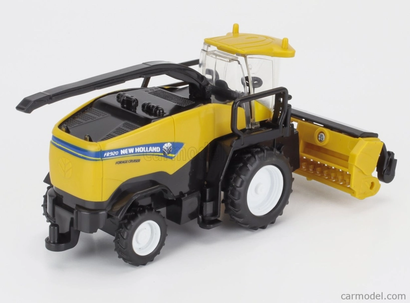 Newray Iveco fiat Stralis 540 Truck Pianale 2009 With New Holland Fr920 Mietitrebbia Gommata Harvester 1:43 Modrá Žlutá Černá