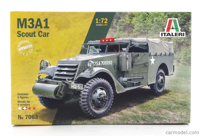 Italeri White motor company M3a1 Scout Car U.s Tank Military 1944 1:72 /