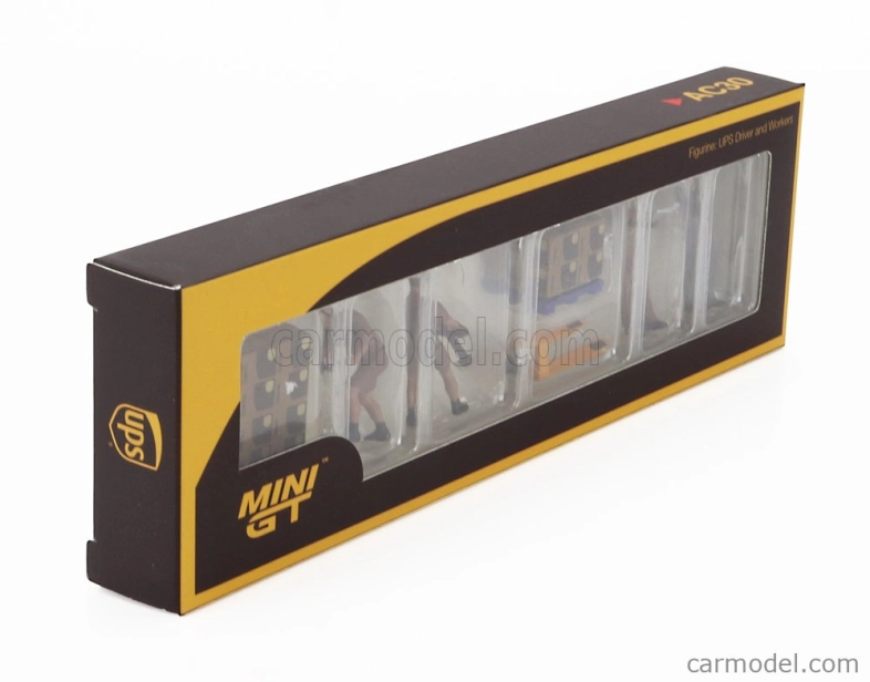 Sada figúrok Mini-gt 4x Ups Drivers And Workers 1:64 Brown