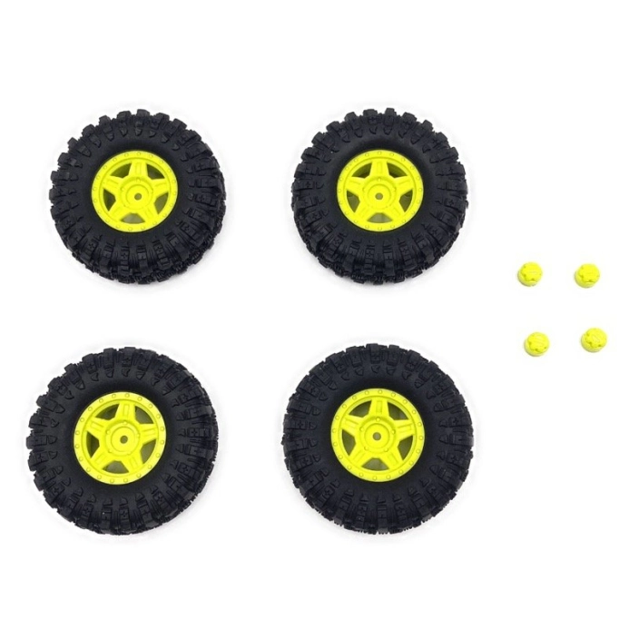 HBP240507 - 1.2inch Deep Star Wheel 68mm Mudder-XL Tire Set ( Yellow )