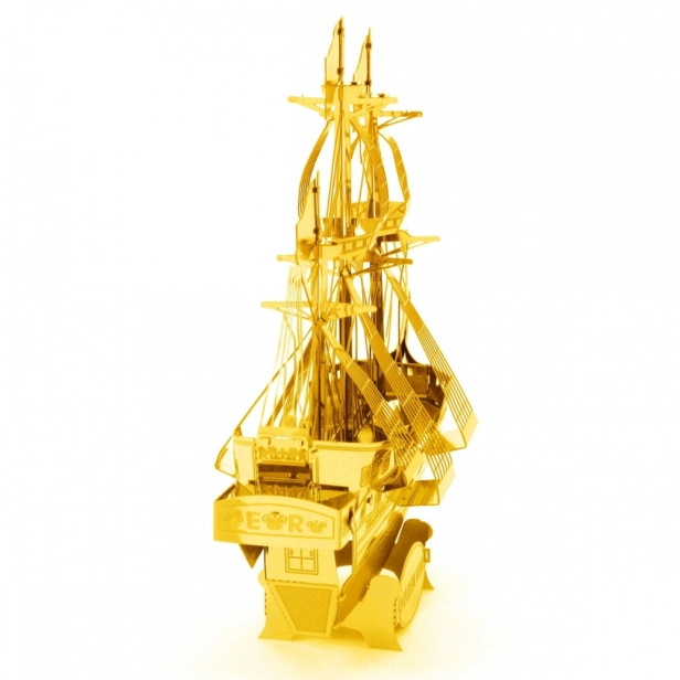 Oceľová stavebnica lode Golden Hind, zlatá