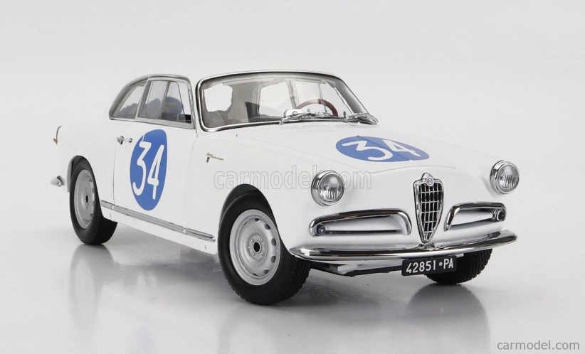 Kyosho Alfa romeo Giulietta Sv Sprint Veloce N 34 Targa Florio 1960 Emanuele - Aldebaran (checco D'angelo) 1:18 Biela