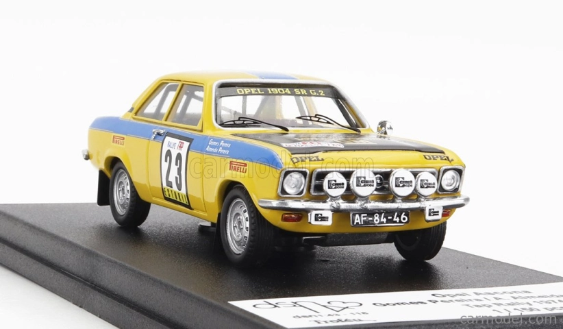 Trofeu Opel Ascona (night Version) N 23 Rally Tap 1974 G.pereira - A.aimeida Pereira 1:43 Žlutá Modrá